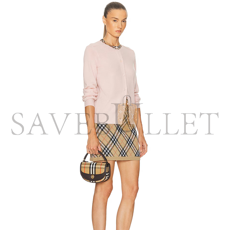 BURBERRY MINI HIGHLANDS BAG IN CHECK CANVAS 81122401 (19*11*5cm)